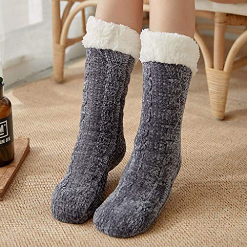 zongshengshop Calcetines Calientes 2 Pares de Invierno Caliente Suave Zapatilla Calcetines sueño Acogedor Bed Calcetines for, Grueso de Punto Pesada Lana Forrada mullidas Calcetines Calcetines de