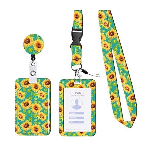 1 cordón para el cuello, cordón de girasol con tarjetero, cordón de girasol oculto para discapacitados, soporte de tarjeta personalizado utilizado