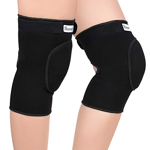 1 Par Rodilleras Deportivas de Esponja Apoyo de la Rodilla Unisex para Crossfit Voleibol Bicicleta Baloncesto Negro S