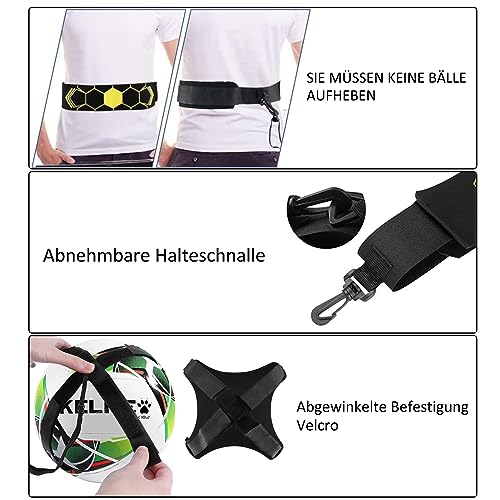 1 unidad de entrenamiento de fútbol con manos libres, para entrenamiento de fútbol, accesorio de entrenamiento de fútbol, ajuste de la longitud del cinturón, protección lateral ampliada, adecuado para