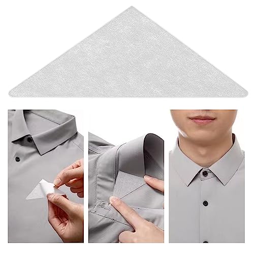 100 UNIDS Collar Soporte Pegatina Collar Estante de Estancia Etiqueta Vestido de Cinta de Tela Collar Anti Warping Edge Shaper No Collar Permanece Shaper Auto Adhesivo Triangular