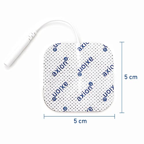 12 electrodos mixtos axion | Parches para electroestimulador TENS y EMS reutilizables y autoadhesivos con conector pin de 2 mm