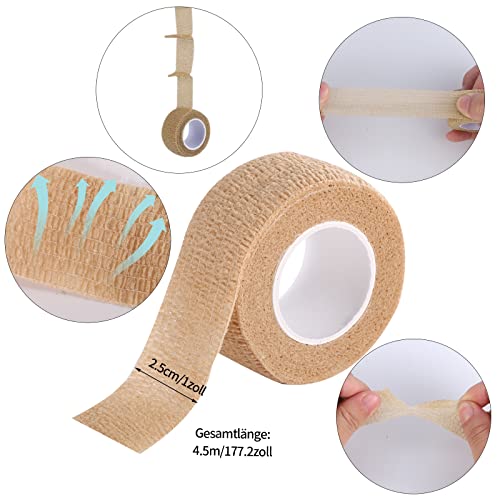 12 Rollos Tape Crossfit, 2,5 cm x 4,5 m Venda Cohesiva Venda Elastica Adhesiva Esparadrapo Deportivo para Deportes Mano Brazo Pie Articulación Dedo (Colorido)