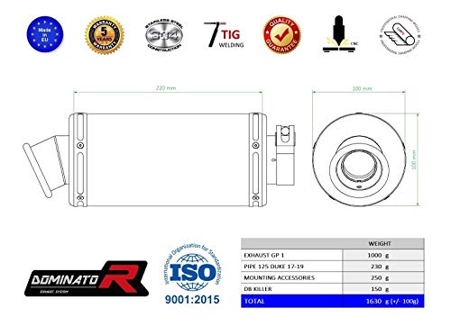 125 DUKE Escape Moto Deportivo GP I Silenciador Dominator Exhaust Racing Slip-on 2017 2018 2019 2020
