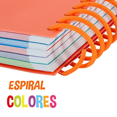 140 HOJAS CUADERNO ESPIRAL FLEXIBLE QUIJOTE - Páginas 90gr, cuadros 5x5mm, tamaño A4, 4 Taladros, cierre goma elástica, tapa polipropileno, colores flúor - AZUL