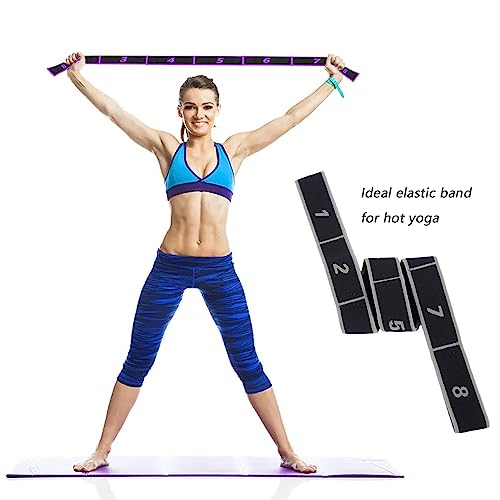 2 Bandas de Resistencia con Bucles, Bandas de Fitness Cinturón Elástico de Yoga Bandas de Fitness Deportivas Banda de Ejercicio Ajustable para Fitness, Yoga, Entrenamiento de Baile, Pilates