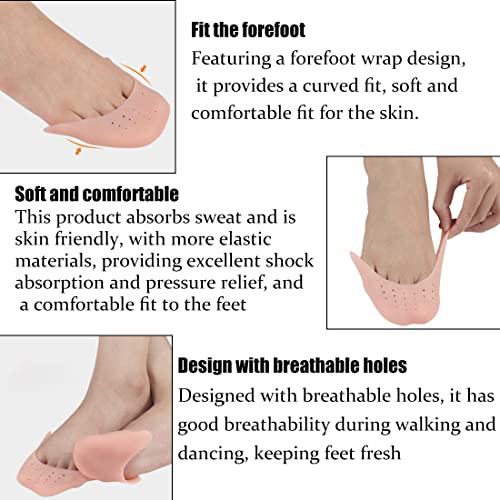 2 Pares Protector Dedos Pie Almohadillas de Gel de Silicona para Dedos los pies con Agujero Transpirable Ballet Pointe Zapatillas de Baile Zapatillas Tacones Altos Toe Cap Ballet Pointe Protector