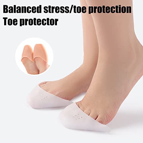 2 Pares Protector Dedos Pie Almohadillas de Gel de Silicona para Dedos los pies con Agujero Transpirable Ballet Pointe Zapatillas de Baile Zapatillas Tacones Altos Toe Cap Ballet Pointe Protector