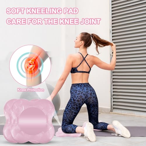 2 Pedazo Almohadilla Rodillera Yoga, Esterilla Yoga Antideslizante, Esterilla Fitness Pilates, Exercise Mat, Yoga Accesorios, Resistente Al Desgaste, ProteccióN de Rodillas, Codos y Tobillos (Rosa)