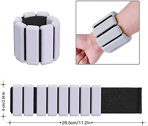 2 Pesas Ajustables para muñeca, Pesas para Tobillo, para Ejercicio, Caminar, Correr, Yoga, aeróbicos, Pilates, Pulsera para soportar Peso, Pulsera de Fitness (Gris)