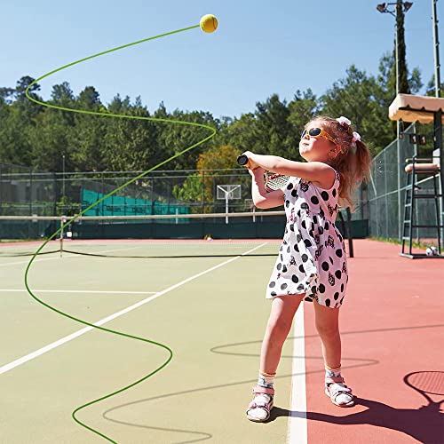 2 Pieza Pelota de Tenis y Cuerda de Repuesto,Pelotas de Entrenamiento de Tenis Tenis con Cuerda Elástica Pelota de Tenis y Cuerda de Repuesto Pelota Tenis con Bola Entrenamiento(Verde)