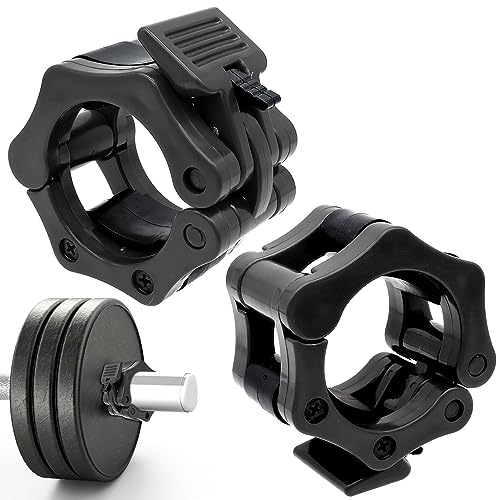 2 Piezas Abrazaderas Barra de Pesas 50 mm, Pinzas para Barra Olimpica Negra, Hombres Gimnasio Accesorios para Levantamiento de Pesas, Fitness, Gimnasio, Deporte