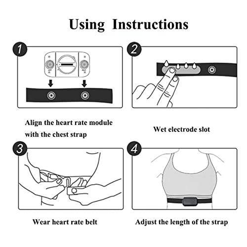 2 Piezas Bandas Elasticas de Correa de Pecho de Frequencia Cardíaca para Geonaute Cinturón de Pecho Sensor de Frecuencias Cardíacas