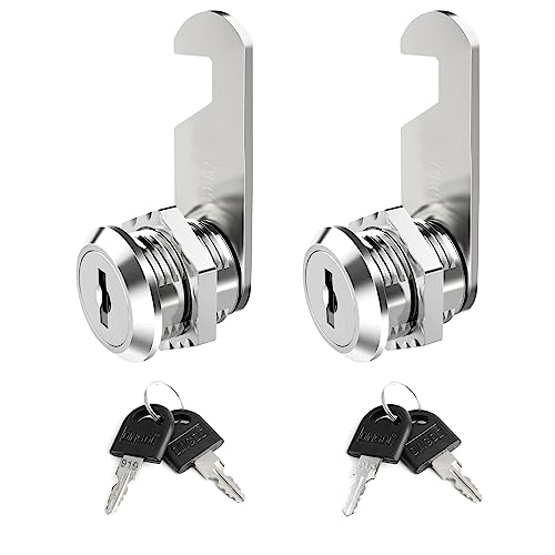 2 Piezas Cerradura de Buzón con Llaves, Cerradura de Buzón Seguridad, Cerradura de Taquilla para Armario, Aleación Zinc 16MM, para Buzones, Puertas y Muebles (Plata)