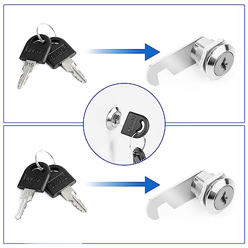 2 Piezas Cerradura de Buzón con Llaves, Cerradura de Buzón Seguridad, Cerradura de Taquilla para Armario, Aleación Zinc 16MM, para Buzones, Puertas y Muebles (Plata)