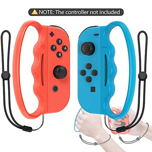 [2 Piezas] Empuñadura de Boxeo Fitness Compatible con Nintendo Switch Fitness Boxing Game, para Nintendo Switch Joy-con Fitness Boxing Game Assit Tool Grip (Rojo + Azul)