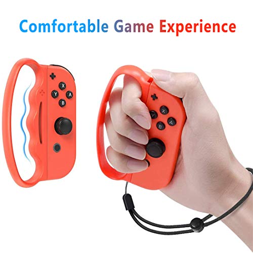 [2 Piezas] Empuñadura de Boxeo Fitness Compatible con Nintendo Switch Fitness Boxing Game, para Nintendo Switch Joy-con Fitness Boxing Game Assit Tool Grip (Rojo + Azul)