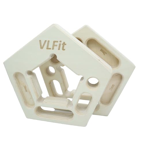 2 x VLFit Diapasón para Colgar en el diapasón, Anillos de Escalada en Roca, fortalecedor de Dedos para Entrenamiento de Fuerza en Interiores y Exteriores, Doble Cara, portátil - 2 tableros