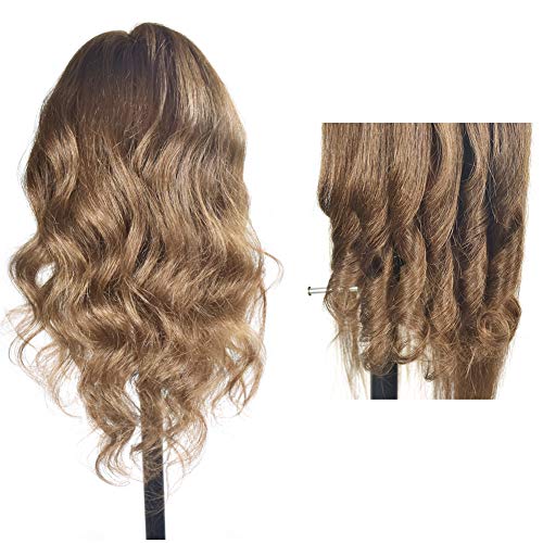 20 "- 22" cabeza de entrenamiento 100% cabeza de muñeca maniquí de belleza de cabello real (incluyendo clip de mesa)