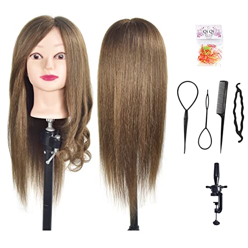 20 "- 22" cabeza de entrenamiento 100% cabeza de muñeca maniquí de belleza de cabello real (incluyendo clip de mesa)