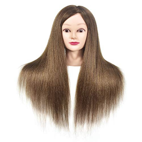 20 "- 22" cabeza de entrenamiento 100% cabeza de muñeca maniquí de belleza de cabello real (incluyendo clip de mesa)