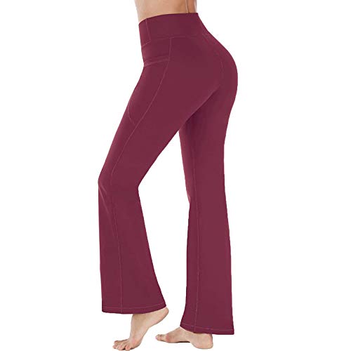 2021 Nuevo Mujer Pantalones, Pantalones Piernas Anchas Yoga Pantalones Color sólido Casual Largos Pantalones Mujer Gym Pantalones Leggings Cómodo Cintura Alta Deportivos Running