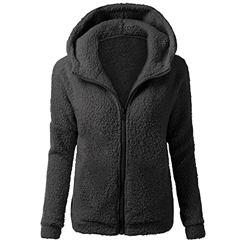 2023 Chaquetas de Felpa Suave para Mujer Cálida Cremallera Abrigo con Capucha Casual Suéter Ligero y Cómodo Sweatshirt Hoodie Talla Grande Rapa Mjuer Invierno Blusas Tops Baratas Cazadora Jersey