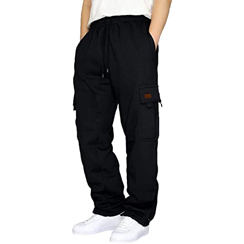 2023 Pantalones Hombre, otoño Inviernos Deporte Casual Jogging Pantalón Largos con Ajustable Cordón Sueltas Chandal Pantalone de Trabajo Color Sólido para Corror Gimnasio Fitness Pants Joggers