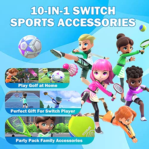 2024 Switch Accesorios deportivos para niños Juegos de Nintendo Switch , 10 en 1 Paquete familiar de accesorios de juego Kit para juegos deportivos de Switch OLED