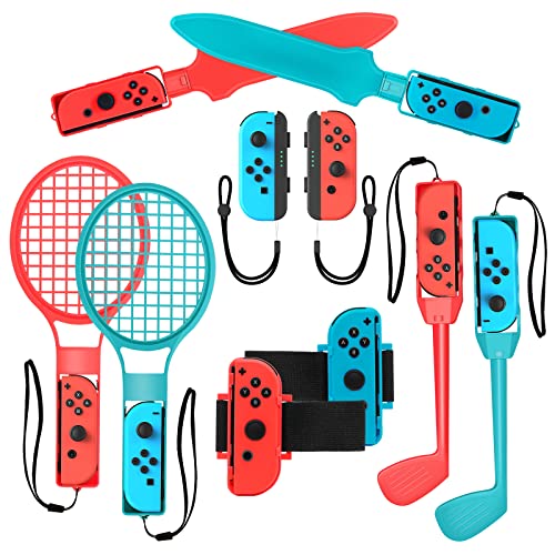 2024 Switch Accesorios deportivos para niños Juegos de Nintendo Switch , 10 en 1 Paquete familiar de accesorios de juego Kit para juegos deportivos de Switch OLED