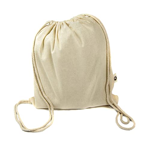 20x Mochila Bolsa Algodón natural con cordones tamaño 39 x 35 cm. 130 grs.