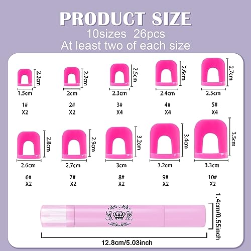 26 Plantillas para Esmalte de Uñas, 1 PCS Pluma Corrector Esmalte Uñas, Protección y Diseño Creativo de Uñas, Accesorios para Nail Art, 10 tamaños Cubierta Protectora de Uñas Reutilizable (Rosa)