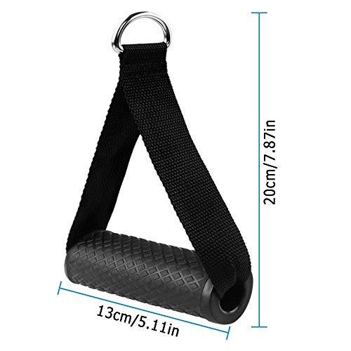 2Pcs Agarre Gym Mango de Resistencia para Ejercicios, Asas para Correa de Ejercicios de Espuma para Fitness Asa de Repuesto de Cuerda de Tracción para Gimnasio, Equipo de Entrenamiento (Negro)