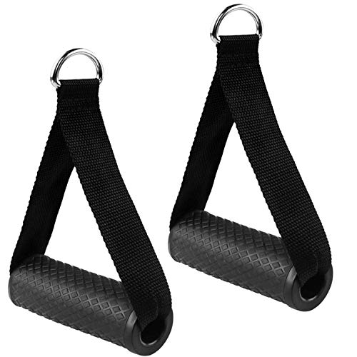 2Pcs Agarre Gym Mango de Resistencia para Ejercicios, Asas para Correa de Ejercicios de Espuma para Fitness Asa de Repuesto de Cuerda de Tracción para Gimnasio, Equipo de Entrenamiento (Negro)