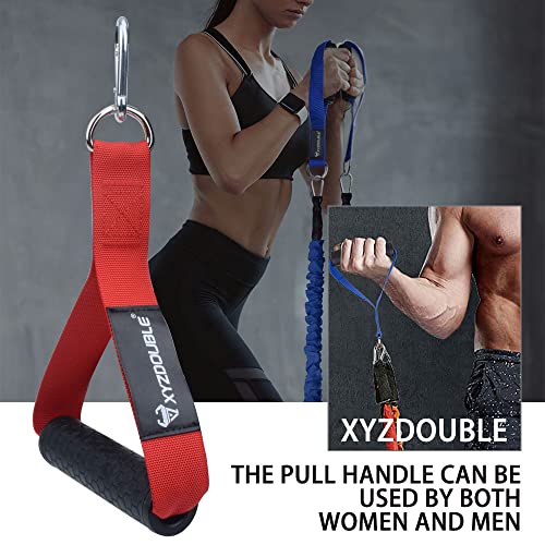 2PCS Mango de Resistencia para Ejercicios Nylon Cuerda Tríceps Manija Agarre Gym Empuñadura de Silicona con Núcleo de ABS Macizo Mosquetón Asas para Correa de Ejercicios,Fitness,Instructor de Fitness