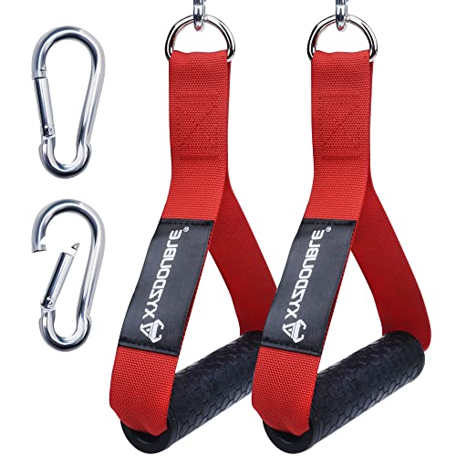 2PCS Mango de Resistencia para Ejercicios Nylon Cuerda Tríceps Manija Agarre Gym Empuñadura de Silicona con Núcleo de ABS Macizo Mosquetón Asas para Correa de Ejercicios,Fitness,Instructor de Fitness