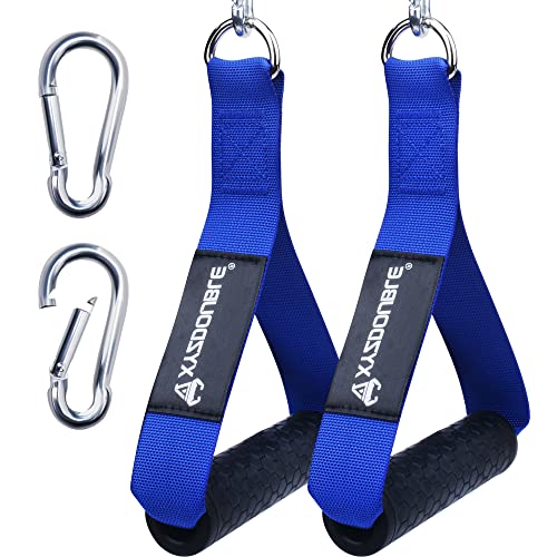 2PCS Mango de Resistencia para Ejercicios Nylon Cuerda Tríceps Manija Agarre Gym Empuñadura de Silicona con Núcleo de ABS Macizo Mosquetón Asas para Correa de Ejercicios,Fitness,Instructor de Fitness