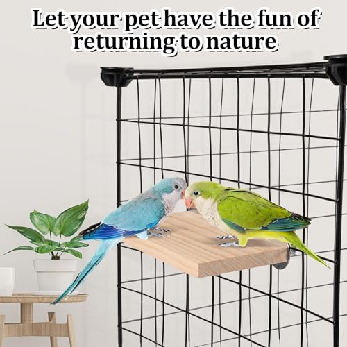 2pcs Plataforma Pajaros Jaula, Vibury Jaula para pájaros Plataforma para Percha Soporte para Loros Jaula trampolín para Animales pequeños pájaros y hámster