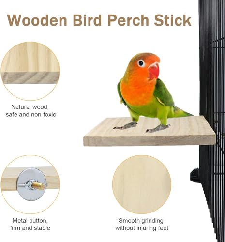 2pcs Plataforma Pajaros Jaula, Vibury Jaula para pájaros Plataforma para Percha Soporte para Loros Jaula trampolín para Animales pequeños pájaros y hámster