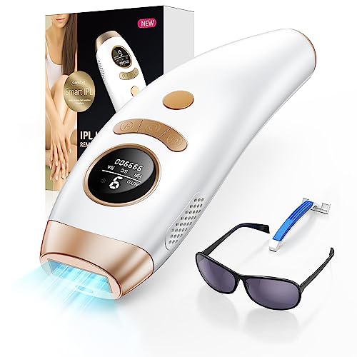 3 en 1 Depiladora de Luz Pulsada IPL, 9 Nivel de Energía, Dispositivo Indoloro, Depilación Láser Profesional Para Mujeres y Hombres,Cuerpo y Cara Bikini Piernas Axilas - 999.990 Flashes