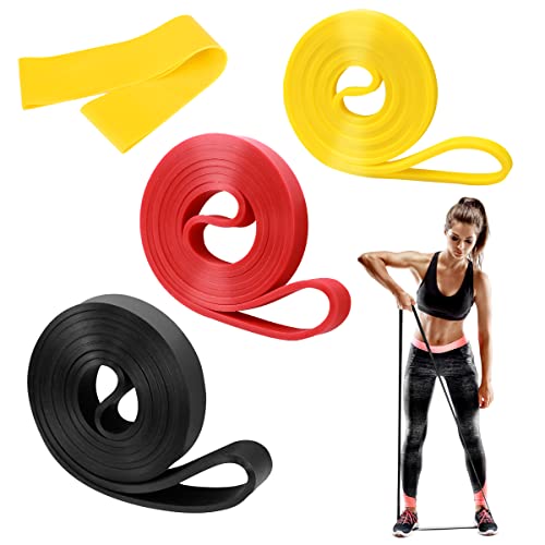 3 Piezas Bandas de Resistencia de Caucho,Banda Elastica Fitness,Bandas de Resistencia,con Banda de Caderas,para Pull Up,Yoga,Fitness,Entrenamiento de Fuerza Masculino y Femenino (3 Tamaños)