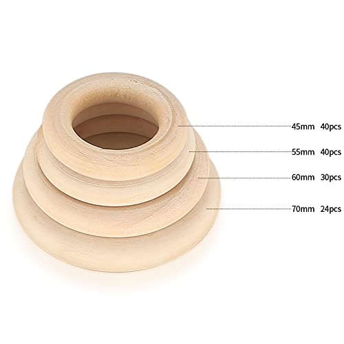 30 Piezas Anillos de Madera, Aros de Madera Natural, Anillos Redondos para Decoración Manualidades, Joyas, Macramé - 60mm