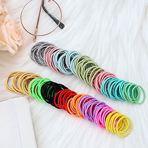 300 Piezas Gomas de Pelo para Niña, VEGCOO Elástica Mini Bandas de Pelo Lazos de Pelo Multicolor Accesorios para el Cabello para Niña Bebé (B)