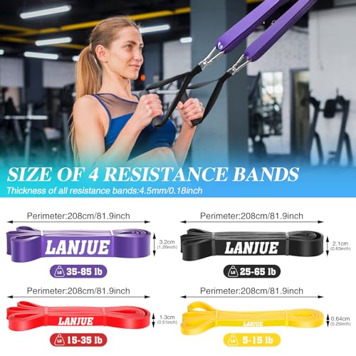 4 Piezas Gomas Elasticas Musculacion, Bandas Elasticas Musculacion Cintas Elasticas Musculacion Bandas Elasticas Fitness para Pilates, Crossfit, Fitness,Yoga