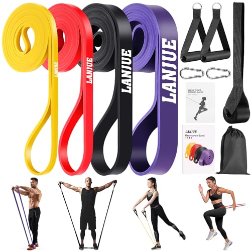 4 Piezas Gomas Elasticas Musculacion, Bandas Elasticas Musculacion Cintas Elasticas Musculacion Bandas Elasticas Fitness para Pilates, Crossfit, Fitness,Yoga