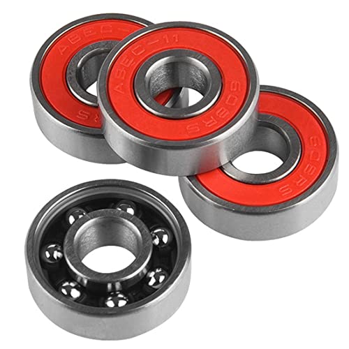 4 Piezas Rodamientos de bolas,Rodamientos skate,Rodamiento,Deep groove ball bearing,Rodamientos medidas,Para Patinetes,Poleas, maquinaria industrial,Electrodomésticos(Rojo)