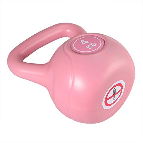 4KG Pesa Rusa con Revestimiento de Vinilo, Anbte Pesas rusas Entrenamientos de Gimnasio en Casa Ideal para Ejercicios y Entrenamientos de musculación. Entrenamiento del Cuerpo, Musculatura-Rosado