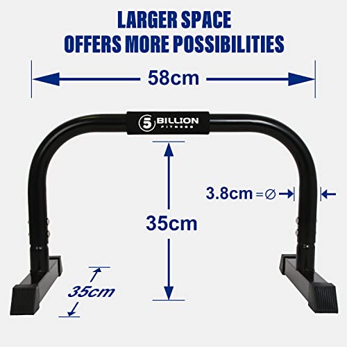 5BIllion FItness Paralelas Calistenia Barras Calistenia Para Flexiones Push Up Bars Stand Entrenamiento en el Gimnasio de Casa - Buenas para su Entrenamiento Muscular - Mango de Espuma (Negro)