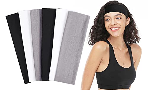 6 PCS Cinta Pelo Mujer, Witbicg Cinta Para El Pelo Headbands Cinta Pelo Deporte Mujer Deportiva, Para Correr, Andar En Bicicleta, Yoga, Baloncesto, Absorción Elástica ((3 Colores))