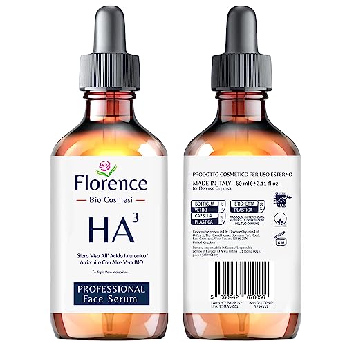 60ml. Bio Sérum Facial con Triple Ácido Hialurónico. Antiarrugas, Antiojeras, Antiedad. Serum vitamina c para la cara, Hidratante,Orgánico,Vegano. Ideal Como Crema para Contorno de Ojos